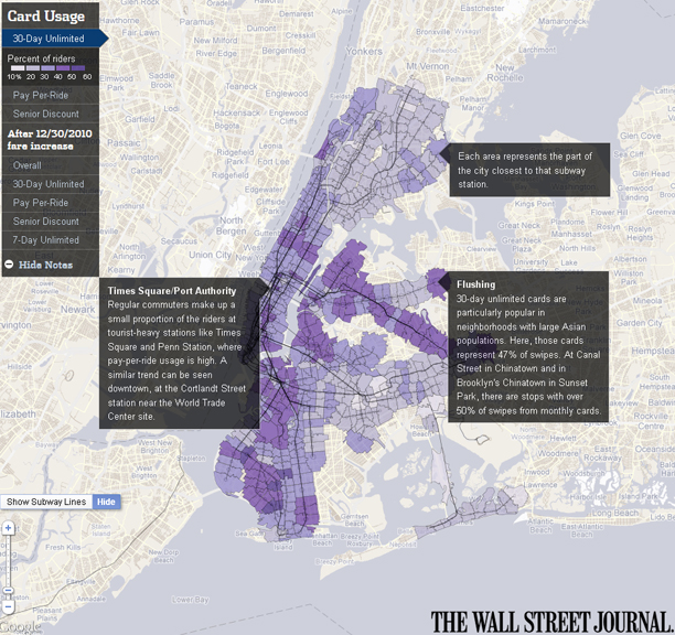 Things We’re Diggin’: MTA Card Usage interactive map