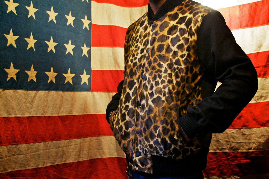 leopard print varsity jacket