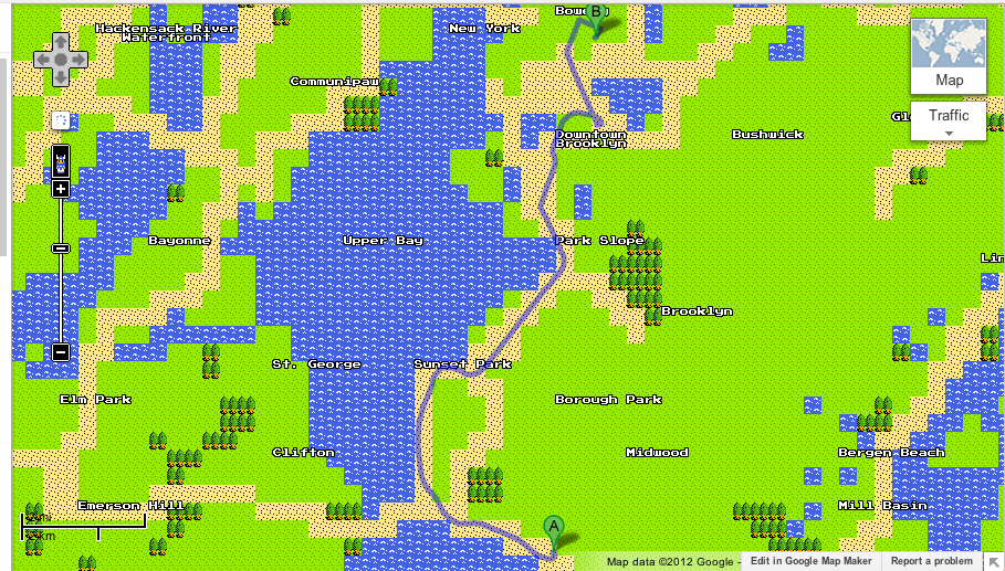 April Fool’s: Google Map 8 Bit