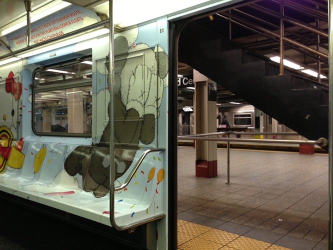 Things We’re Diggin’ : KAWS gets up on a MTA train! [Legally]